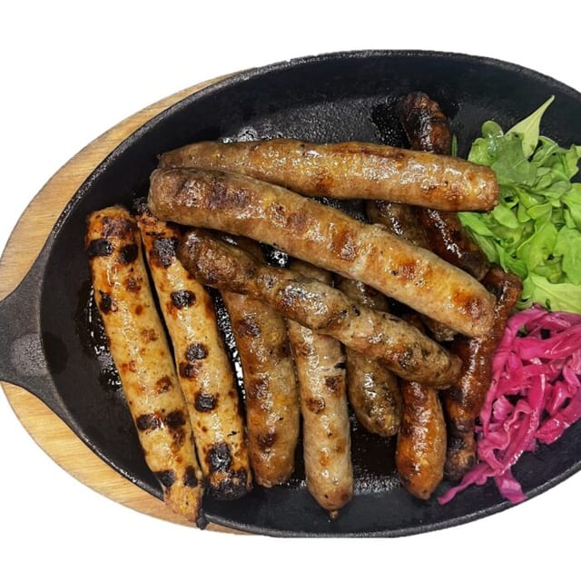 Variety of Homemade Grilled Sausage (GF, K).